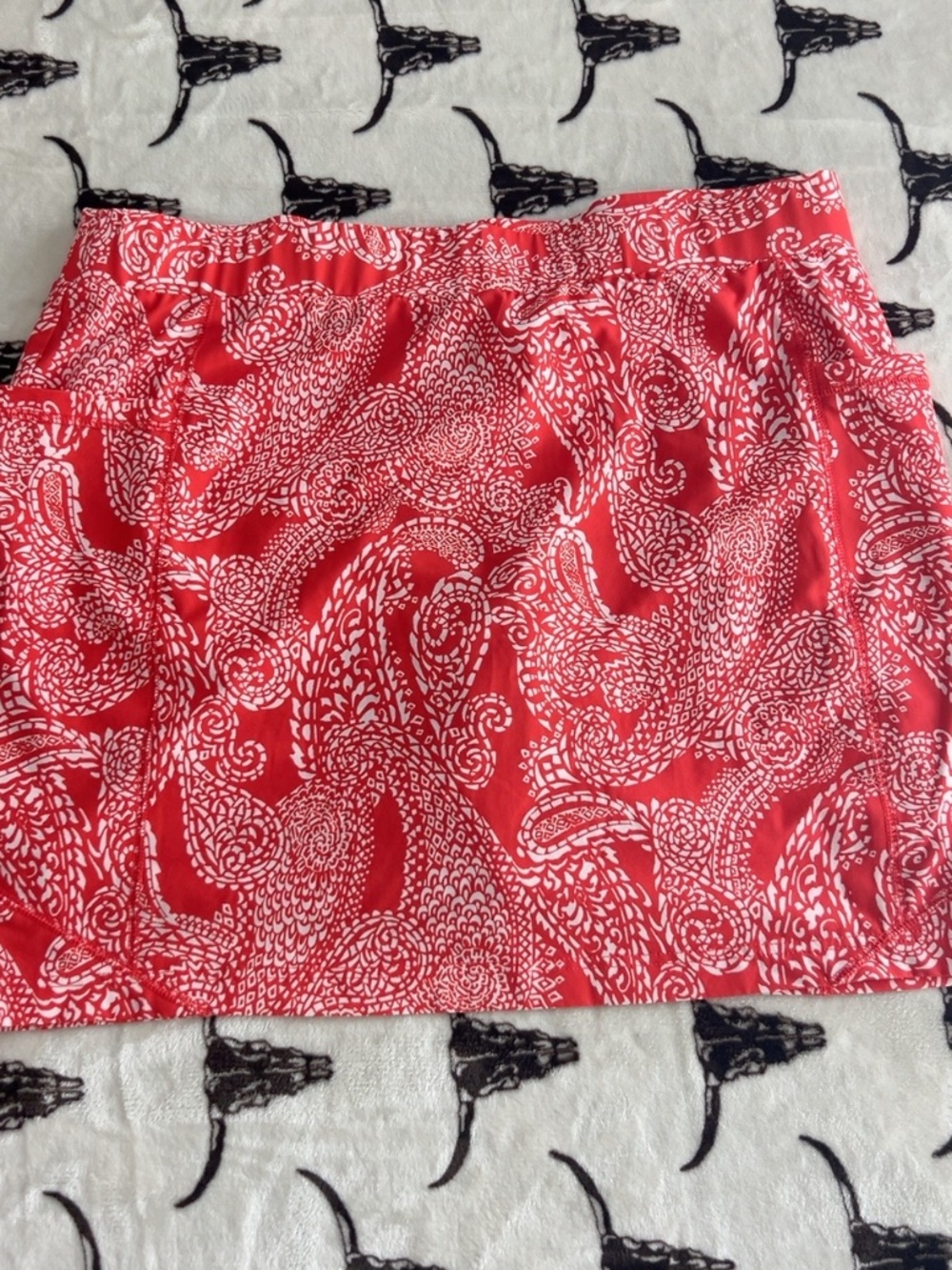 Chico’s Orange White Paisley Performance Skort Size 3 (US 16) Golf Athletic